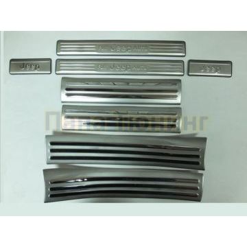 Накладки на дверные пороги OEM Tuning для Jeep Cherokee 2014-2018