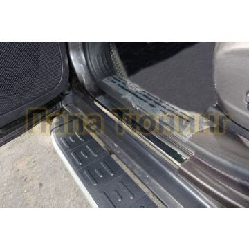 Накладки на пороги зеркальные ТСС для Jeep Cherokee 2014-2018