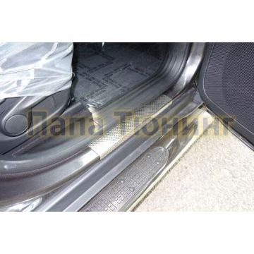 Накладки на пороги декоративные ТСС для Jeep Cherokee Trailhawk 2014-