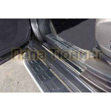 Накладки на пороги зеркальные ТСС для Jeep Cherokee Trailhawk 2014-