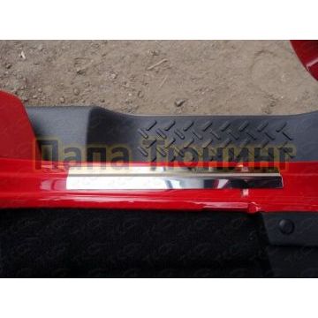 Накладки на пороги шлифованные (комплект 2 шт) ТСС для Jeep Wrangler 3D 2010-2018