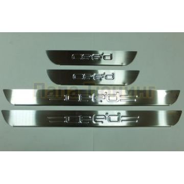 Накладки на дверные пороги 4 штуки Omsa_Line для Kia Ceed 2007-2012 Накладки на дверные пороги 4 штуки Omsa_Line для Kia Ceed 2007-2012