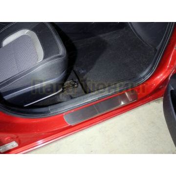 Накладки на пороги лист шлифованный 2 штуки ТСС для Kia Ceed 2012-2018