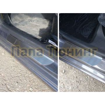 Накладки на пороги шлифованный лист ТСС для Kia Rio 2015-2017 Накладки на пороги шлифованный лист ТСС для Kia Rio 2015-2017