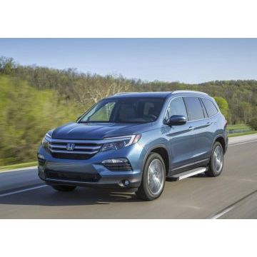 Пороги алюминиевые Rival Silver New для Honda Pilot 2016-