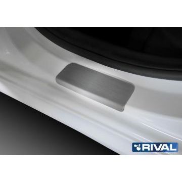 Накладки порогов Rival с надписью 4 штуки для Kia Rio 2011-2017