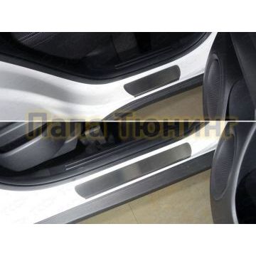 Накладки на пороги лист шлифованный 4 штуки ТСС для Kia Soul 2014-2019 Накладки на пороги лист шлифованный 4 штуки ТСС для Kia Soul 2014-2019