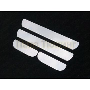 Накладки на пороги зеркальный лист ТСС для Kia Sportage 2016-2018