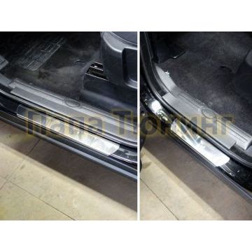 Накладки на пороги зеркальный лист ТСС для Land Rover Discovery 4 2009-2016