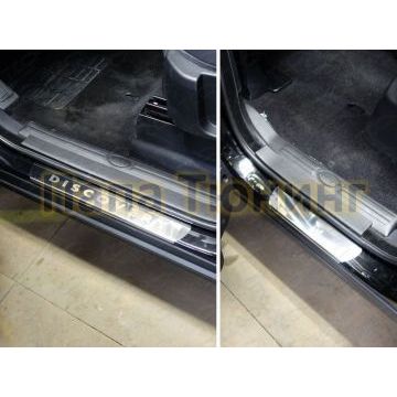 Накладки на пороги зеркальный лист надпись Discovery ТСС для Land Rover Discovery 4 2009-2016