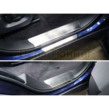 Накладки на пластиковые пороги шлифованный лист ТСС для Range Rover Sport 2013- Накладки на пластиковые пороги шлифованный лист ТСС для Range Rover Sport 2013-