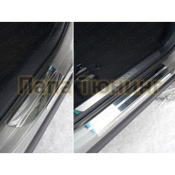 Накладки на пороги зеркальный лист 1 мм ТСС для Lexus NX-200t 2014-2017