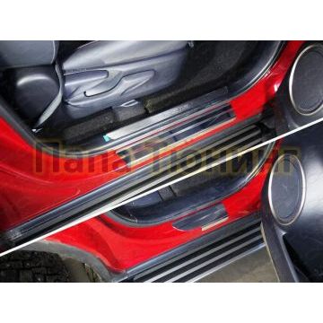 Накладки на пороги лист зеркальный 4шт ТСС для Lexus NX 2017-