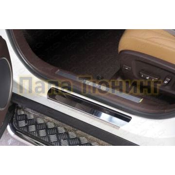 Накладки на пороги зеркальный лист ТСС для Lexus RX-200t/350/450h 2015-
