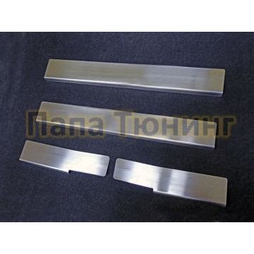 Накладки на пороги шлифованный лист ТСС для Mazda 3 2013-