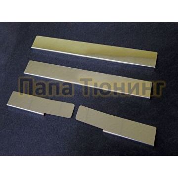 Накладки на пороги зеркальный лист ТСС для Mazda 3 2013-