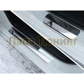 Накладки на пороги зеркальный лист ТСС для Mazda 6 2015-2018