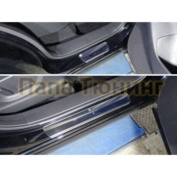 Накладки на пороги зеркальный лист 1 мм ТСС для Mazda CX-5 2015-