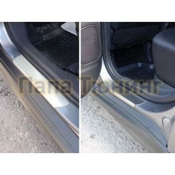 Накладки на пороги шлифованный лист ТСС для Mitsubishi ASX 2013-2016