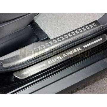 Накладки на дверные пороги OEM Tuning для Mitsubishi Outlander 2012-2014