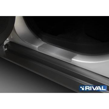 Накладки порогов Rival с надписью 4 штуки для Nissan Almera 2013-2018