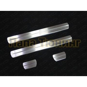 Накладки на пороги шлифованный лист ТСС для Nissan Qashqai 2015-2019