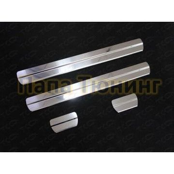 Накладки на пороги зеркальный лист ТСС для Nissan Qashqai 2015-2019