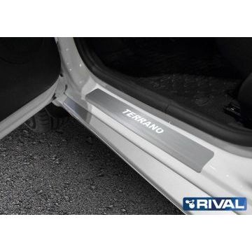 Накладки порогов Rival с надписью 4 штуки для Nissan Terrano 2014-