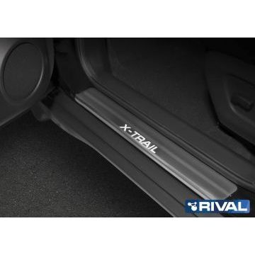 Накладки порогов Rival с надписью 4 штуки для Nissan X-Trail T32 2015-