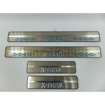 Накладки на дверные пороги OEM Tuning для Nissan X-Trail T32 2015-