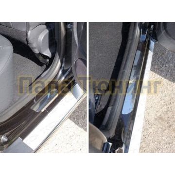 Накладки на пороги зеркальный лист ТСС для Renault Duster 2015- Накладки на пороги зеркальный лист ТСС для Renault Duster 2015-