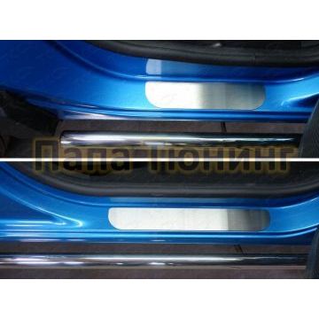 Накладки на пороги лист шлифованный ТСС для Renault Kaptur 2016- Накладки на пороги лист шлифованный ТСС для Renault Kaptur 2016-