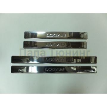 Накладки на дверные пороги 4 штуки Omsa_Line для Renault Logan/Lada Largus 2004- Накладки на дверные пороги 4 штуки Omsa_Line для Renault Logan/Lada Largus 2004-