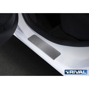 Накладки на пороги Rival для Renault Sandero II, II рестайлинг / Sandero StepWay II рестайлинг 2014-2018 / 2018-/Renault Sandero Stepway 2018-