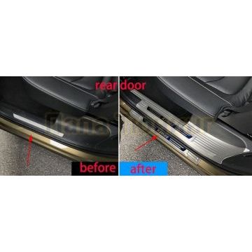 Накладки на дверные пороги на металл с логотипом 4 части OEM Tuning для Skoda Kodiaq 2017-