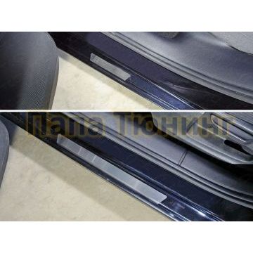 Накладки на пороги внешние лист шлифованный ТСС для Skoda Octavia A7 2013- Накладки на пороги внешние лист шлифованный ТСС для Skoda Octavia A7 2013-