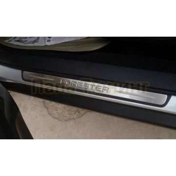 Накладки на дверные пороги OEM Tuning для Subaru Forester SH 2008-2013