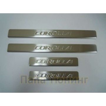 Накладки на дверные пороги 4 штуки Omsa_Line для Toyota Corolla 2013-