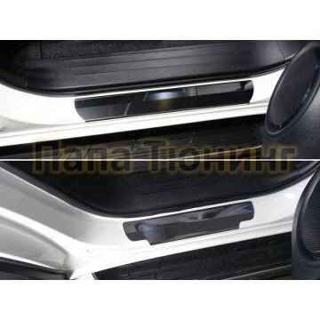 Накладки на пороги зеркальный лист 4 штуки ТСС для Toyota Fortuner 2017-