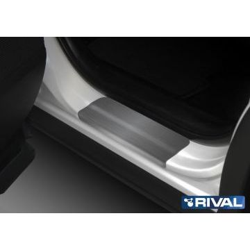 Накладки порогов Rival с надписью 4 штуки для Toyota RAV4 2013-2019