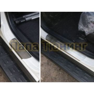 Накладки на пороги шлифованный лист ТСС для Toyota RAV4 2015-2019 Накладки на пороги шлифованный лист ТСС для Toyota RAV4 2015-2019