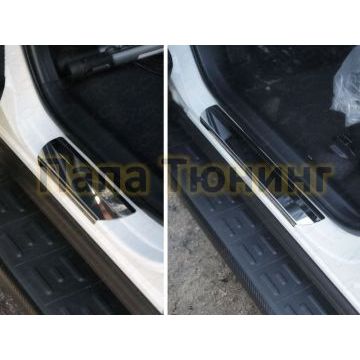 Накладки на пороги зеркальный лист ТСС для Toyota RAV4 2015-2019