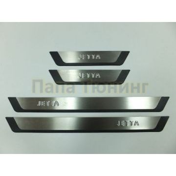 Накладки на дверные пороги 4 штуки шлифованная на пластиковой основе Omsa_Line для Volkswagen Jetta 6 2011-2018 Накладки на дверные пороги 4 штуки шлифованная на пластиковой основе Omsa_Line для Volkswagen Jetta 6 2011-2018