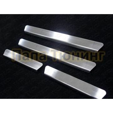 Накладки на пороги шлифованный лист ТСС для Volkswagen Polo 2015- Накладки на пороги шлифованный лист ТСС для Volkswagen Polo 2015-