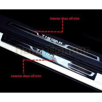 Накладки на внутренние и внешние пороги чёрные 8 частей OEM Tuning для Volkswagen Tiguan 2016-