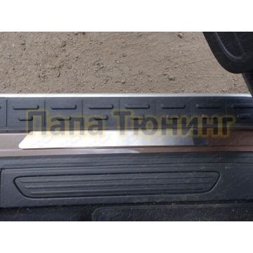 Накладки на пороги зеркальные ТСС для Volkswagen Touareg 2010-2014