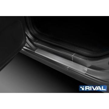 Накладки порогов Rival с надписью 4 штуки для Lada Granta 2011-