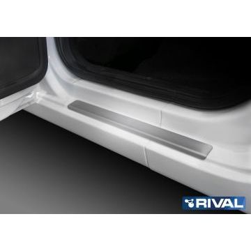 Накладки порогов Rival с надписью 4 штуки для Lada Kalina 2 2013-2018