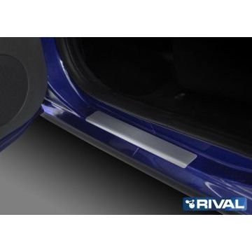 Накладки порогов Rival с надписью 4 штуки для Lada Largus 2012-