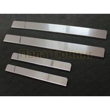 Накладки на пороги зеркальный лист ТСС для Lada Vesta 2015-